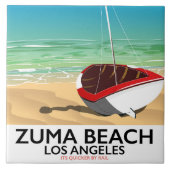 Zuma Beach LA鉄道のビーチポスター タイル (正面)