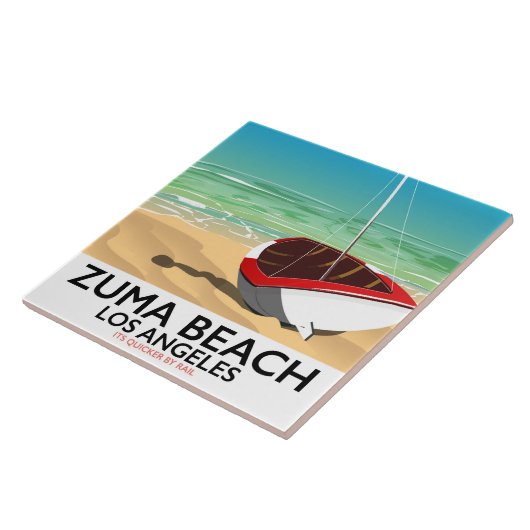 Zuma Beach LA鉄道のビーチポスター タイル (側面)