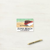 Zuma Beach LA鉄道のビーチポスター ポストイット (デスク上)