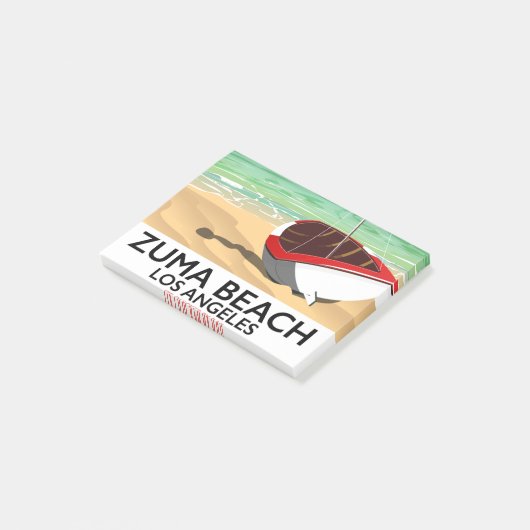 Zuma Beach LA鉄道のビーチポスター ポストイット (アングル)