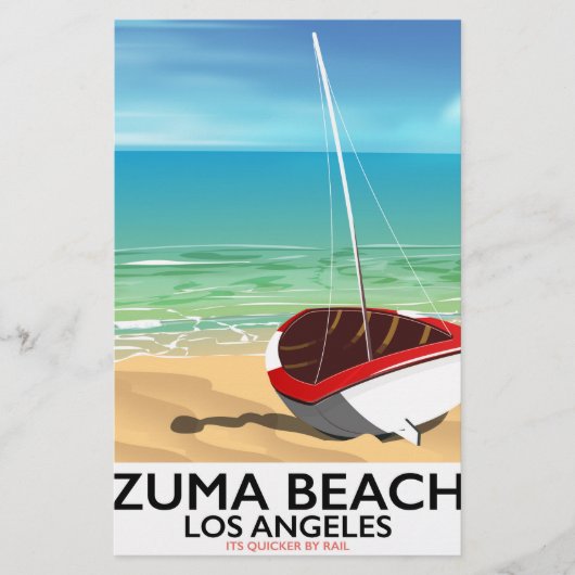 Zuma Beach LA鉄道のビーチポスター 便箋 (正面)