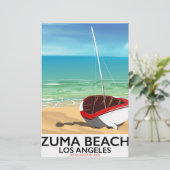 Zuma Beach LA鉄道のビーチポスター 便箋 (スタンド正面)