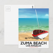 Zuma Beach LA Rail ビーチポスター ポストカード (正面/裏面)