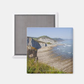 Zumaiaの海岸でフライシュ，ギプツコア，バスク マグネット (正面/裏面)