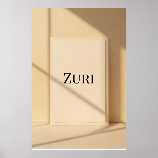 Zuri Modern Name Wall Art – Minimalist Poster ポスター (正面)