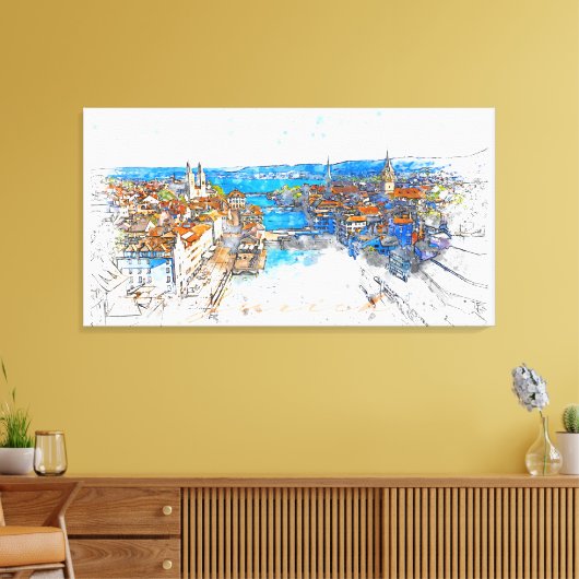 Zürich キャンバスプリント (インサイチュ (リビング))