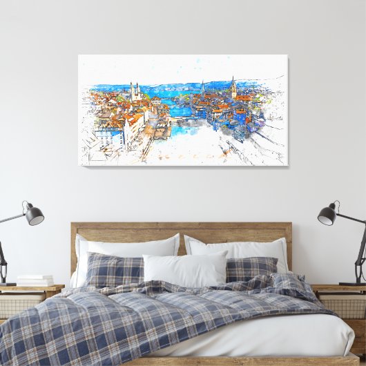 Zürich キャンバスプリント (インサイチュ (寝室))