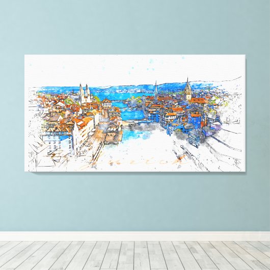 Zürich キャンバスプリント (インサイチュ (ウッドフロア))