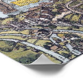 Zürich - 1576地図 ポスター (角)