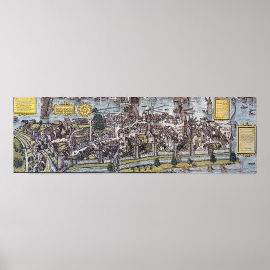 Zürich - 1576地図 ポスター (正面)