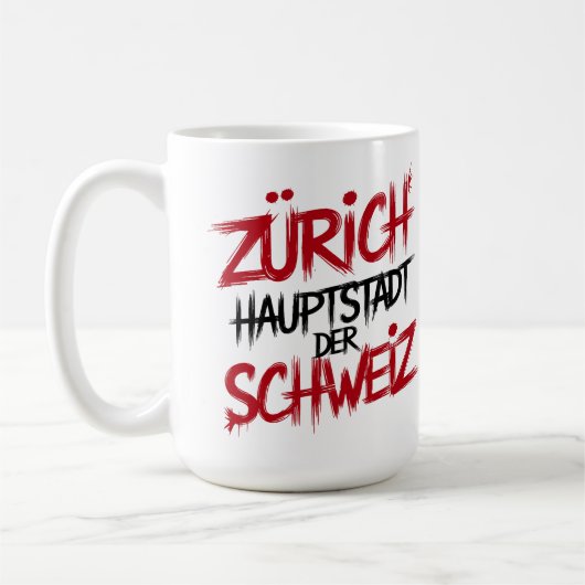 Zürich, Hauptstadt der Schweiz コーヒーマグカップ (左)