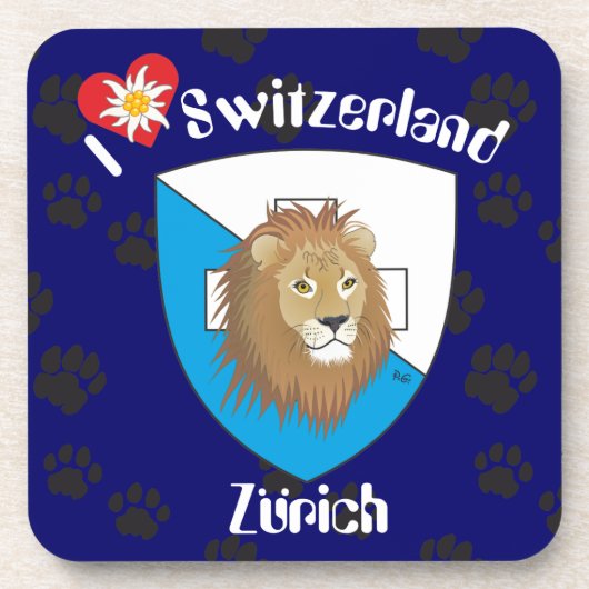 Zürich Schweiz Kork-Untersetzer コースター (正面)