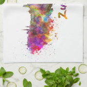 Zurich skyline in watercolor キッチンタオル (折り畳み)