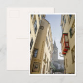 Zurich Switzerland Clock Tower & Beer Sign ポストカード (正面/裏面)