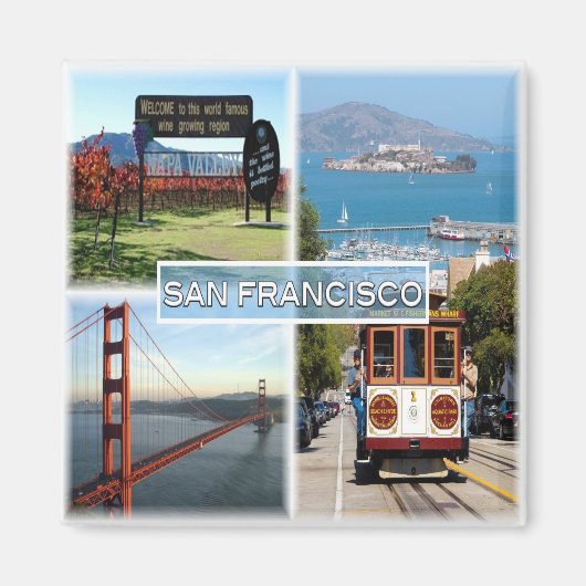 zUS0028 SAN FRANCISCO, Mosaic, California,冷蔵庫 マグネット (正面)