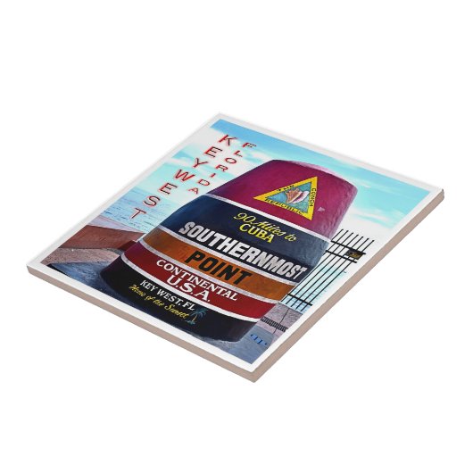 zUS012 FLORIDA、鍵西部、最南端、 タイル (側面)