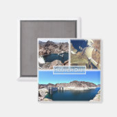 zUS015フーバーダム、モザイク、メイド湖、冷蔵庫 マグネット (正面/裏面)