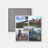 zUS019 WEST VIRGINIA, Mosaic, America,冷蔵庫 マグネット (正面/裏面)