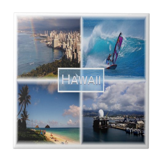 zUS021 HAWAII, Mosaic, Honolulu，アメリカ， タイル (正面)