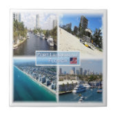 zUS022 FORT LAUDERDALE，モザイク，フロリダ， タイル (正面)