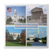 ZUS026 WASHINGTON，モザイク，アメリカ， タイル (正面)