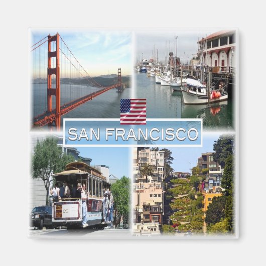 zUS029 SAN FRANCISCO, Mosaic, California,冷蔵庫 マグネット (正面)