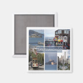 zUS031 SAN FRANCISCO, Mosaic, California,冷蔵庫 マグネット (正面/裏面)