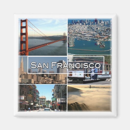 zUS033 SAN FRANCISCO, Mosaic, California,冷蔵庫 マグネット (正面)