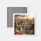 zUS034 ROCKEFELLER CENTER、ニューヨーク、冷蔵庫 マグネット (正面/裏面)