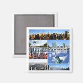 zUS036 NEW YORK, Mosaic, America,冷蔵庫 マグネット (正面/裏面)