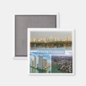 zUS038 MIAMI, FLORIDA，モザイク，アメリカ，冷蔵庫 マグネット (正面/裏面)