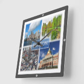 zUS041 BOSTON、マサチューセッツ、アメリカ、 スクエア壁時計 (傾斜)
