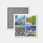 zUS041 BOSTON, Massachusetts，アメリカ，冷蔵庫 マグネット (正面/裏面)