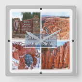 zUS042ブライスキャニオンN.P.ユタ，アメリカ， スクエア壁時計 (正面)