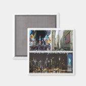 zUS055 NEW YORK City, Mosaic, America,冷蔵庫 マグネット (正面/裏面)