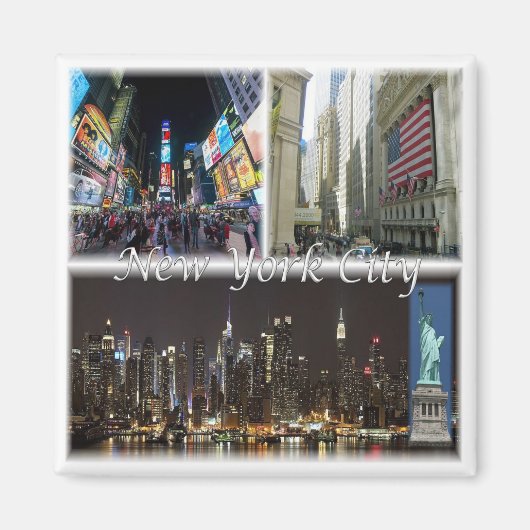 zUS055 NEW YORK City, Mosaic, America,冷蔵庫 マグネット (正面)