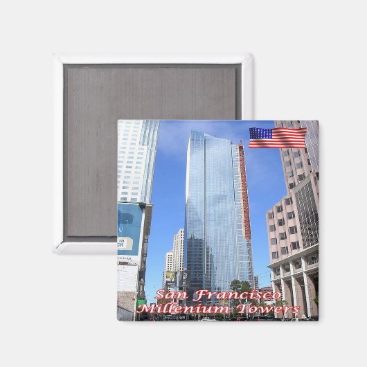 zUS060 SAN FRANCISCO, Millenium Tower,冷蔵庫 マグネット (正面/裏面)