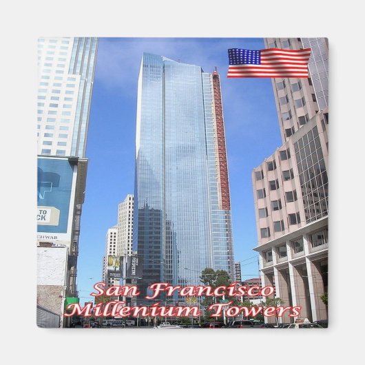 zUS060 SAN FRANCISCO, Millenium Tower,冷蔵庫 マグネット (正面)