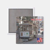 zUS062 SAN FRANCISCO, California，ケーブルカー，冷蔵庫 マグネット (正面/裏面)