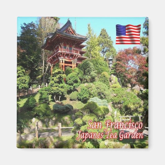 zUS064 SAN FRANCISCO, Japanes Tea Garden,冷蔵庫 マグネット (正面)