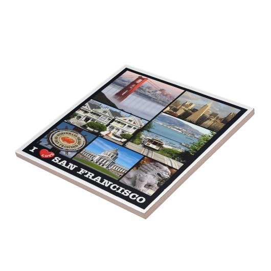 zUS067 SAN FRANCISCO I Love, Mosaic, タイル (側面)