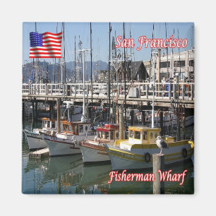 zUS074 SAN FRANCISCO, Fisherman Wharf,冷蔵庫 マグネット