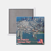 zUS075 SAN FRANCISCO, Fishermans Wharf,冷蔵庫 マグネット (正面/裏面)