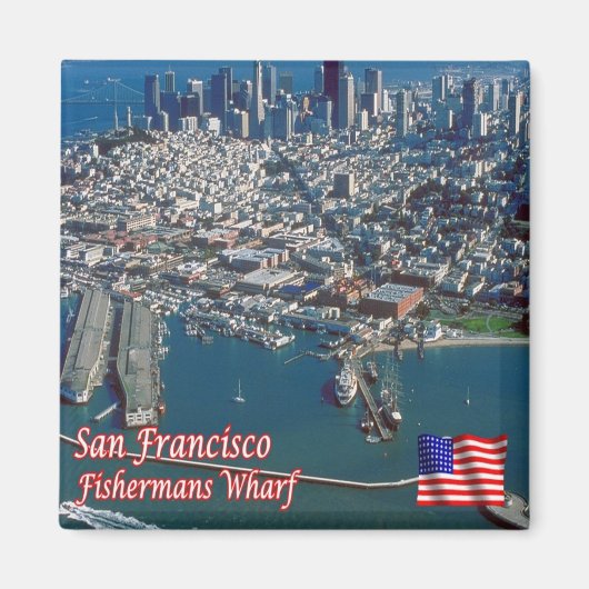 zUS075 SAN FRANCISCO, Fishermans Wharf,冷蔵庫 マグネット (正面)