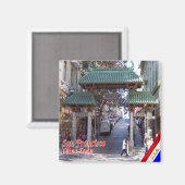 zUS078 SAN FRANCSCO、中国町、冷蔵庫 マグネット (正面/裏面)