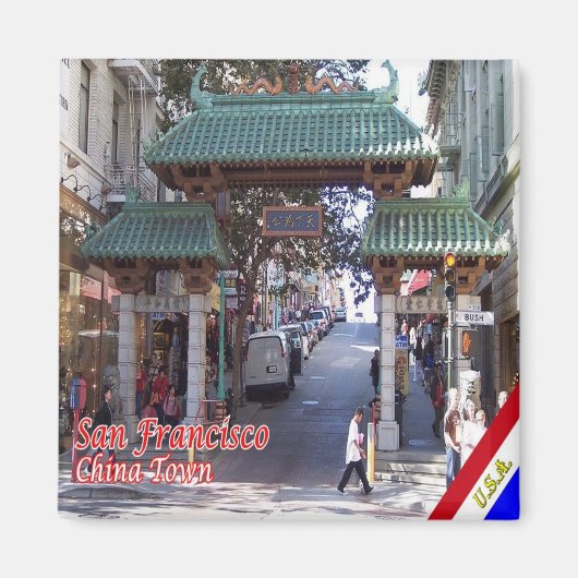 zUS078 SAN FRANCSCO、中国町、冷蔵庫 マグネット (正面)
