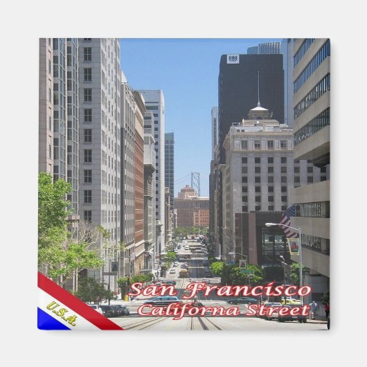 zUS085 SAN FRANCISCO,カリフォルニア通り,冷蔵庫 マグネット (正面)