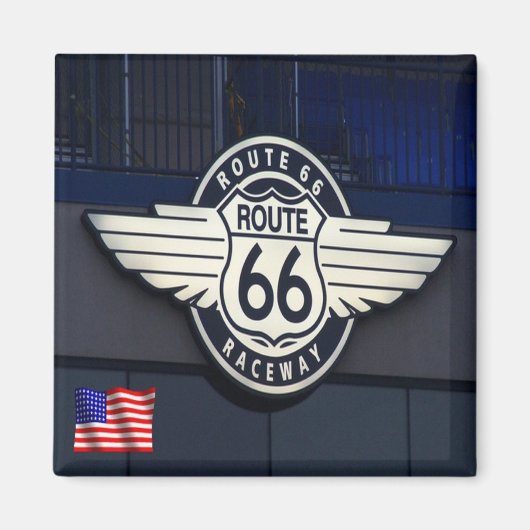 zUS088 ROUTE 66，競走路，アメリカ，冷蔵庫 マグネット (正面)