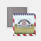 zUS092 ROUTE 66，ウェルカムサイン，アメリカ，冷蔵庫 マグネット (正面/裏面)