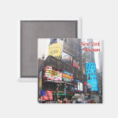 zUS095 NEW YORK CITY, Time Square，アメリカ，冷蔵庫 マグネット (正面/裏面)